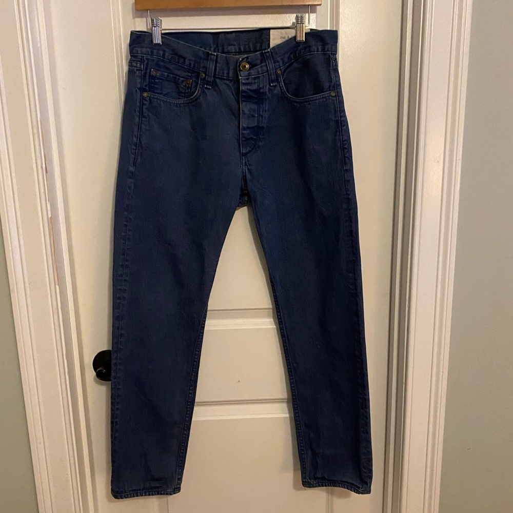 rag & bone Standard Issue Fit 2 Slim Leg Button Fly Dark Wash Jeans